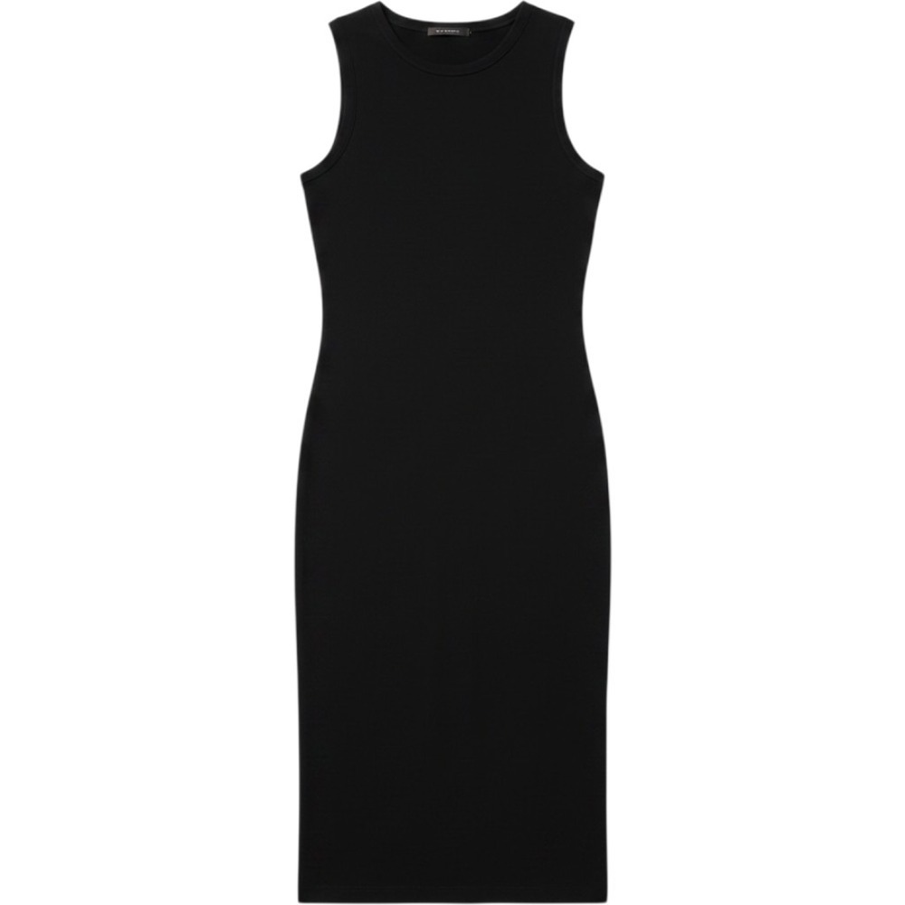 Daily Ritual Womens Navy Blue Sleeveless Mock Neck‎ Midi Jersey Dress Large
